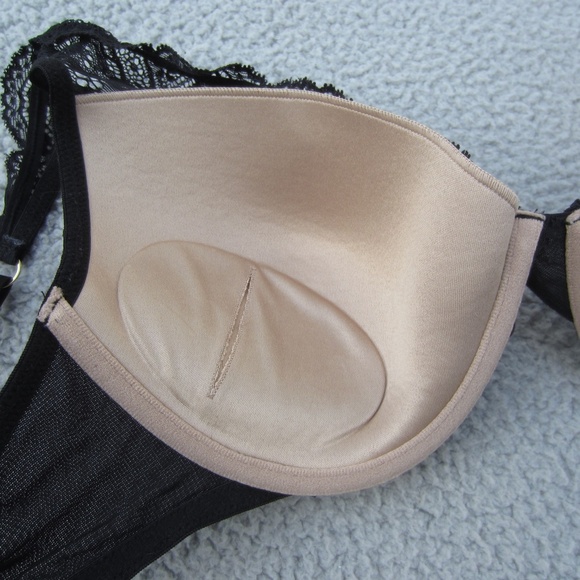 Third Love 24/7 Lace Contour Plunge Bra 34E Black Sexy Removeable Pads comfort - Picture 9 of 12